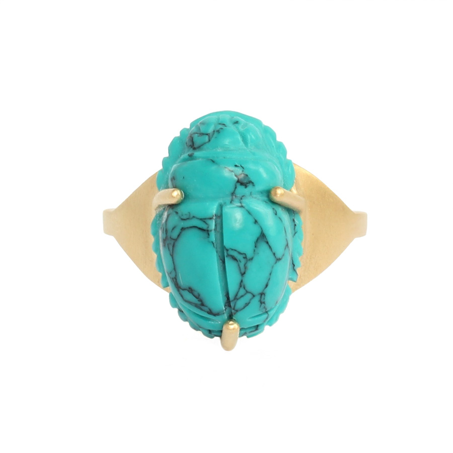 Bague scarabée turquoise