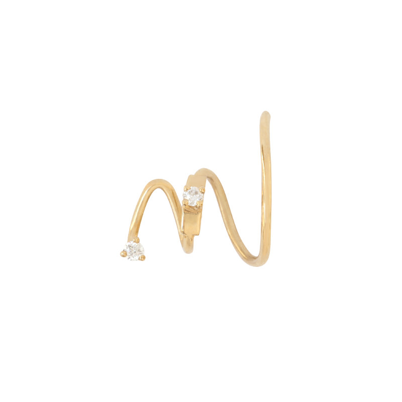 Boucle d'oreille Long Snake diamants
