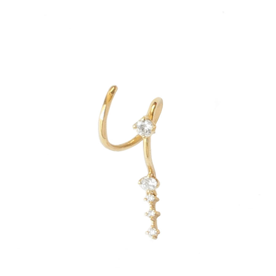 Boucle d'oreille Snake Cascade diamants