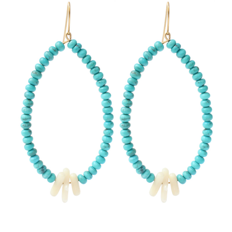 Boucles d'oreilles Turquoises d’Arizona et Bambou