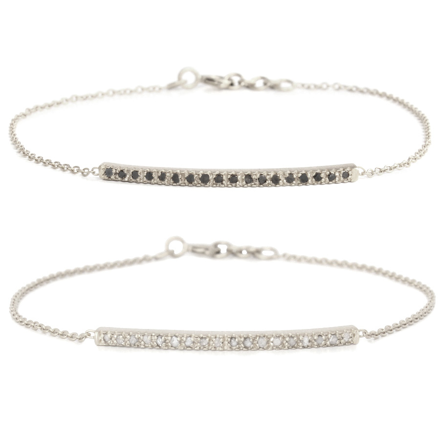 Bracelet Barrette diamants argent 