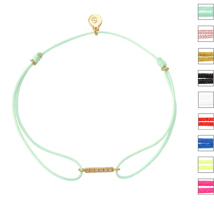 Bracelet cordon barrette diamants