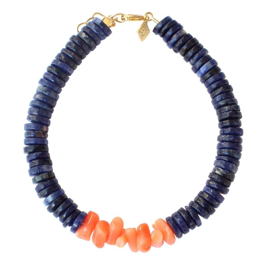 Bracelet Sodalites et Corail