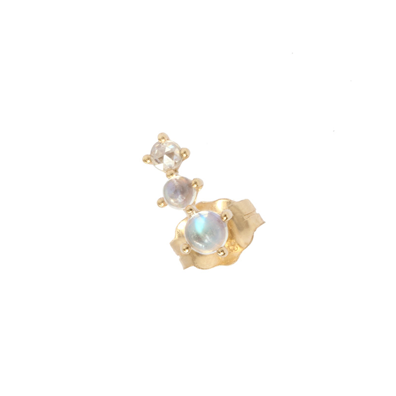 Puce d'oreille moonstone et diamant