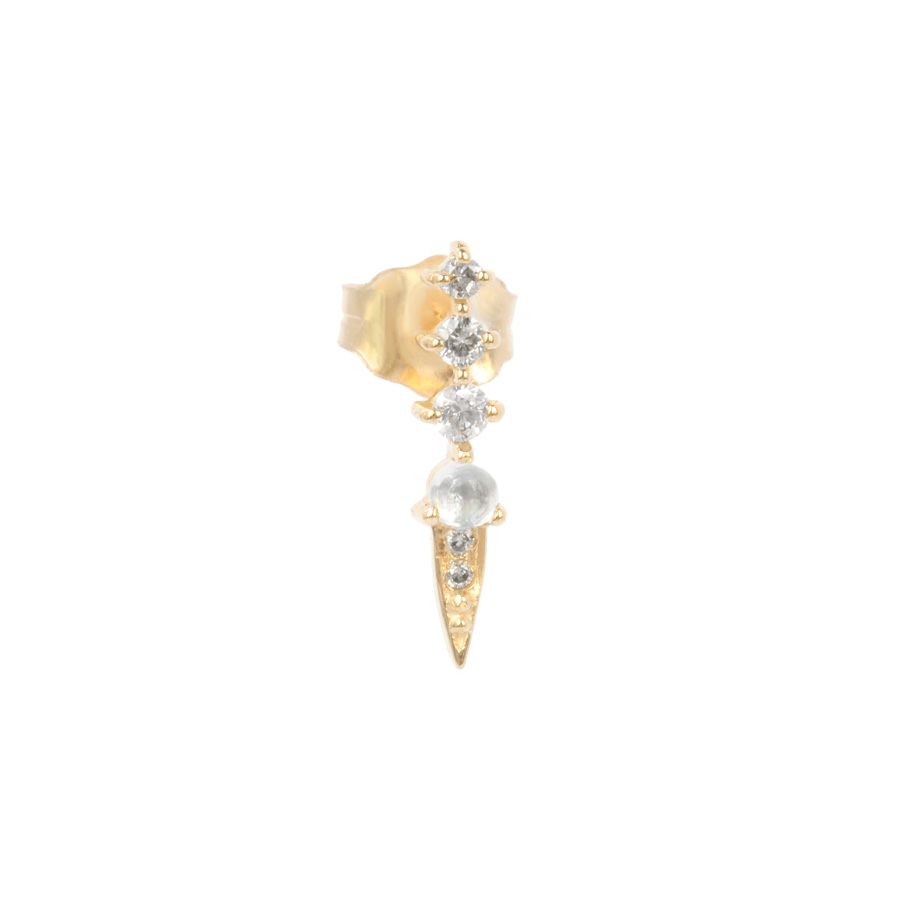 Boucle d'oreille moonstone et diamants 