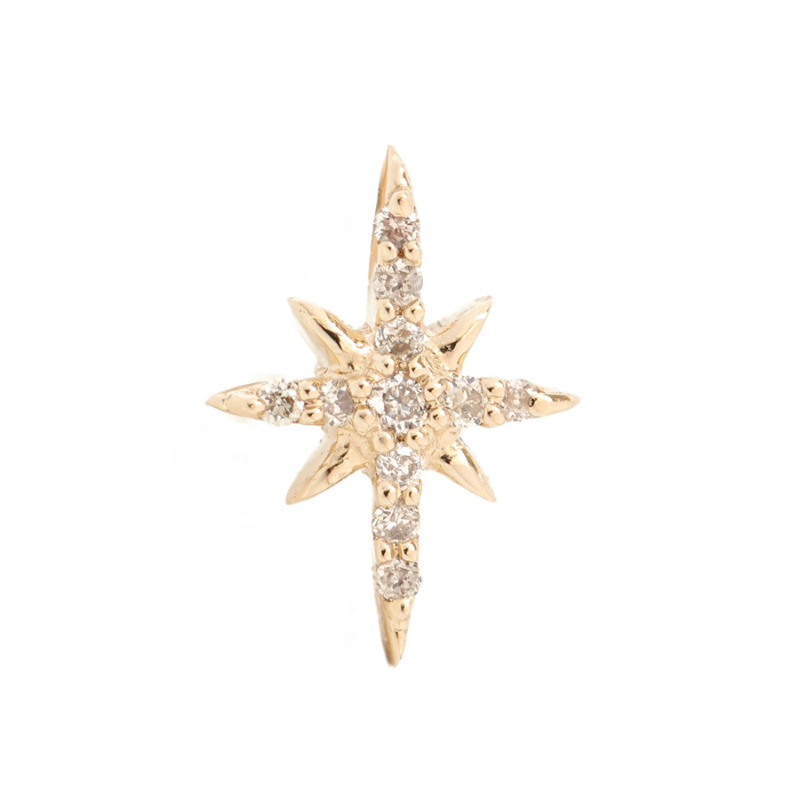 Boucle d'oreille étoile diamants