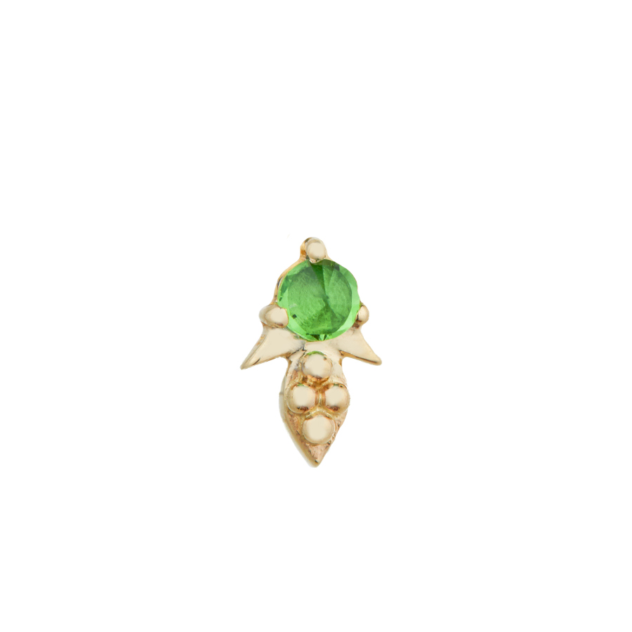 Puce d'oreille en or et Tsavorite