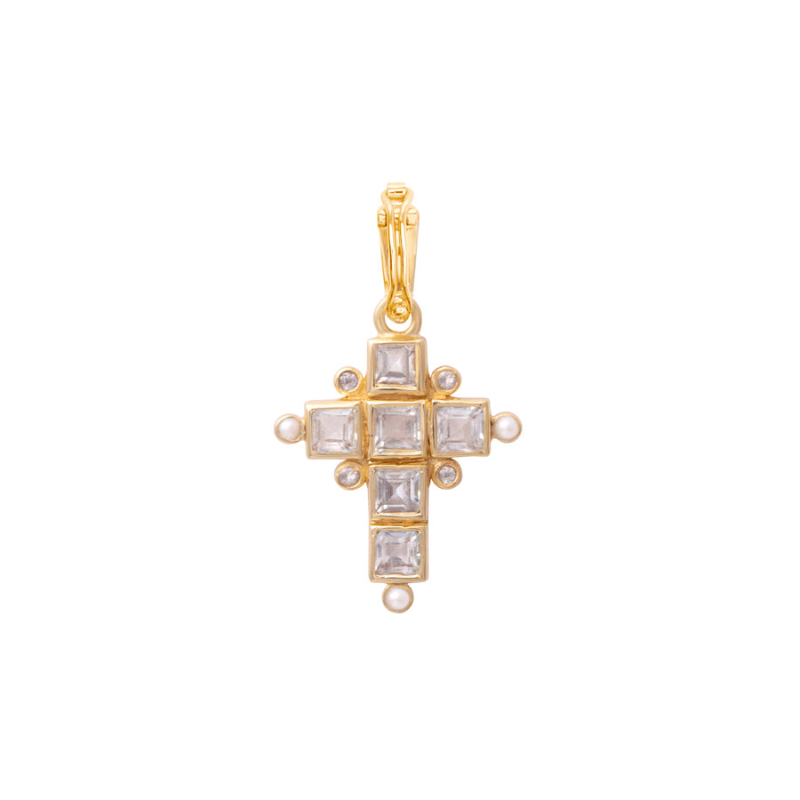 Pendentif Santa Cruz Topaze et Perles