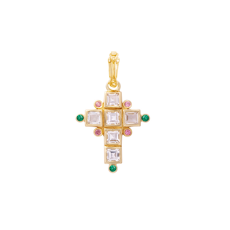 Pendentif Santa Cruz Topaze et Onyx vert