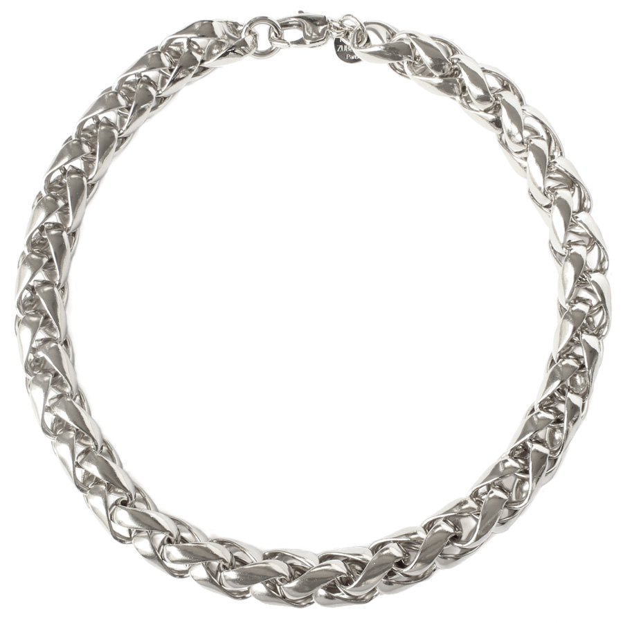 Collier chaîne épis argenté