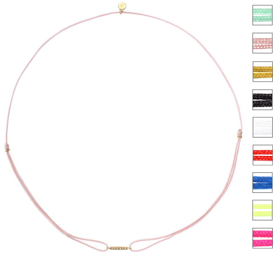 Ras de cou cordon barrette diamants