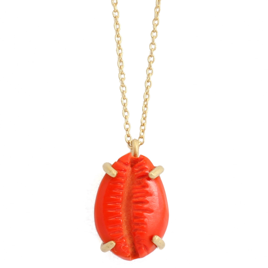 Collier Coquillage Corail