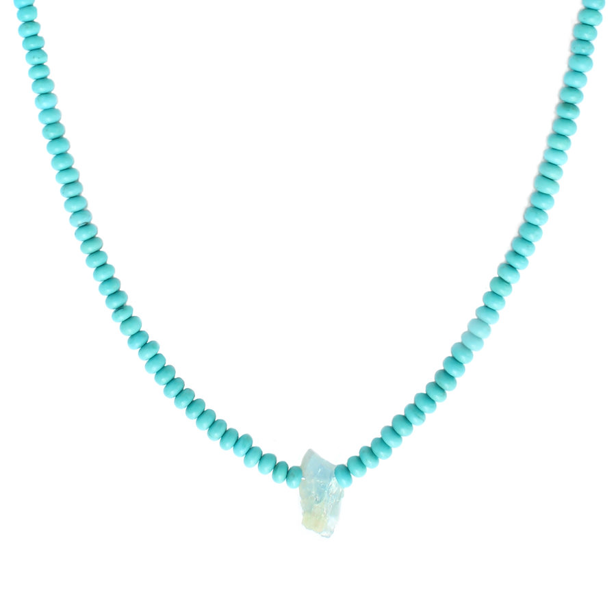 Collier Turquoises d’Arizona et Aigue marine