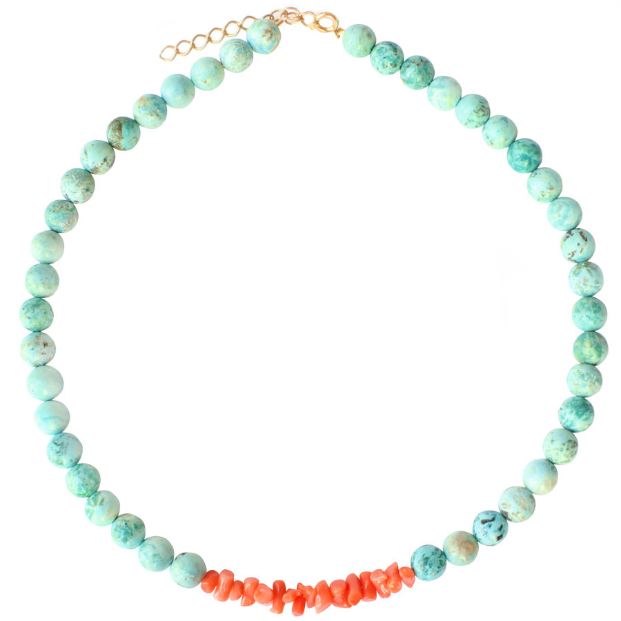 Collier Turquoises et Corail