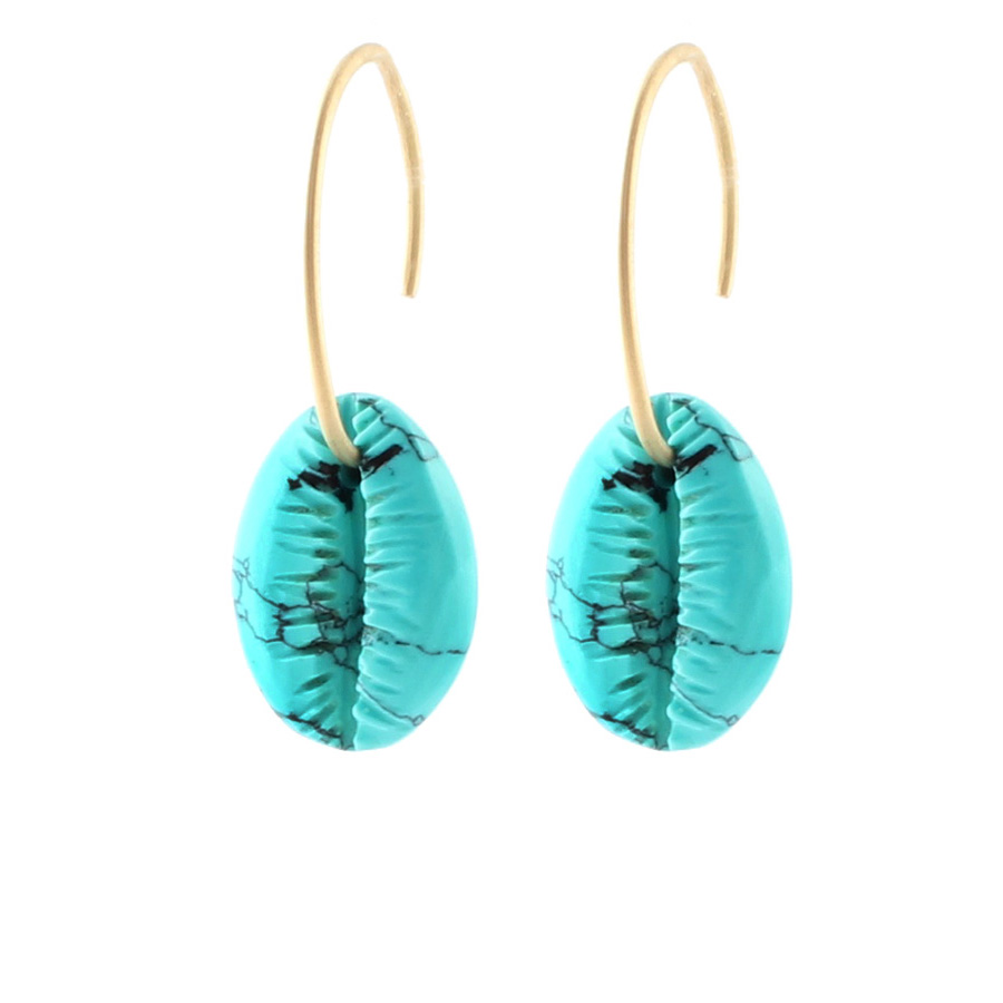 Créoles coquillage Turquoise
