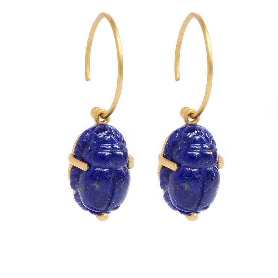 Créoles scarabée Lapis Lazuli