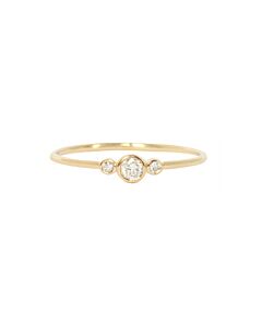 Bague 3 diamants or jaune 