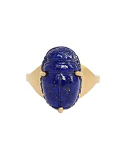 Bague scarab&eacute;e lapis lazuli