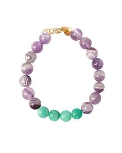 Bracelet Am&eacute;thystes et Amazonites boule