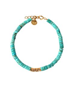 Bracelet Turquoises et dor&eacute; 