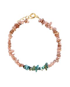 Bracelet pierres roses et turquoises