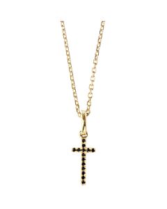 Collier croix diamants noirs 