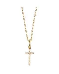 Collier croix diamants blancs 
