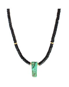 Collier Agates noires et Chrysoprase