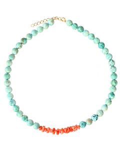 Collier Turquoises et Corail