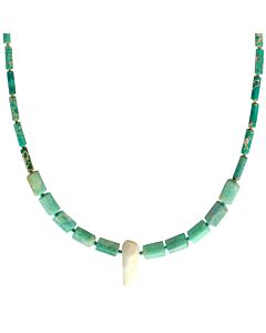 Collier Corne en Amazonite et Jaspe imp&eacute;riale