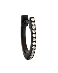 Cr&eacute;oles en or noir et diamant 10 mm | Boucle d'oreille diamants