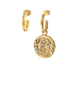 Boucles d'oreilles m&eacute;daille Antique