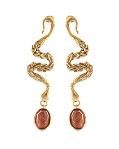 Boucles d'oreilles Serpent cabochon
