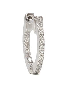 mini cr&eacute;ole or blanc 18 carats et diamant 