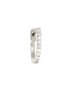 Cr&eacute;oles en or blanc et diamant 8 mm