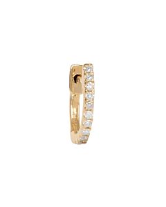 Cr&eacute;oles en or et diamant 8 mm | Boucle d'oreille diamants