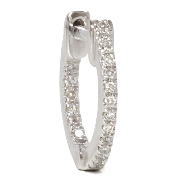 mini créole or blanc 18 carats et diamant mini créole or blanc 18 carats et diamant