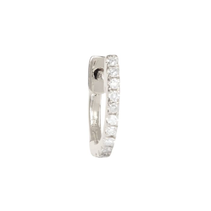 Créoles en or blanc et diamant 8 mm Créoles en or blanc et diamant 8 mm