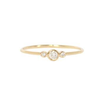 Bague 3 diamants or jaune 