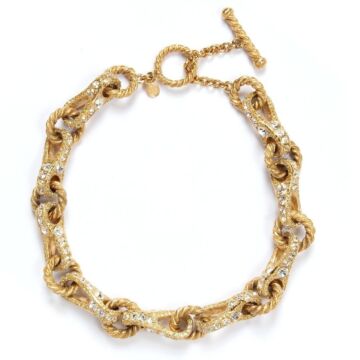 Collier Dior Vintage maillons et strass