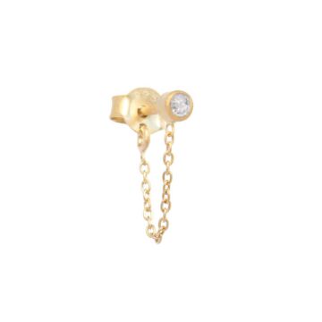 Boucle d'oreille diamant chaine