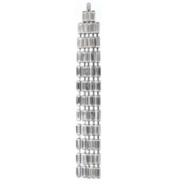 Boucle d'oreille baguettes franges Cristal