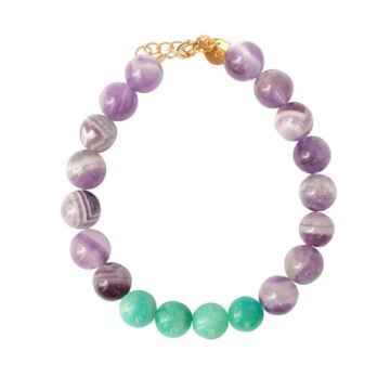Bracelet Améthystes et Amazonites boule