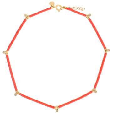 Bracelet de cheville corail et diamants