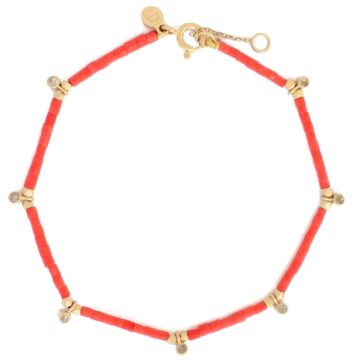 Bracelet corail et diamants 