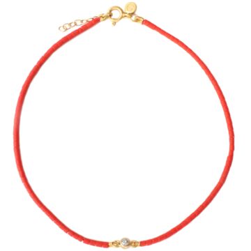 Bracelet de cheville diamant et corail