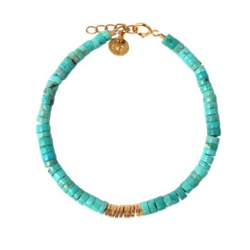 Bracelet Turquoises et doré 