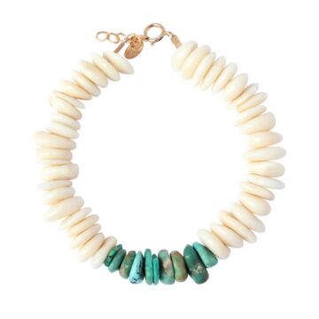 Bracelet grosses Turquoises et Bambou