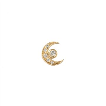 Boucle d'oreille lune diamants 