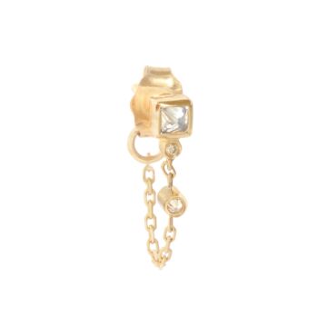 Boucle d'oreille diamants chaine 